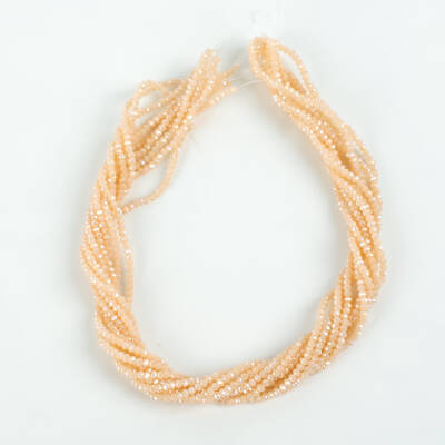 1 Dizi (145-155 Adet) - 2 mm Yassı Kristal Cam Boncuk Dizisi Mat Janjanlı Pembe Renk 1.Kalite - 4