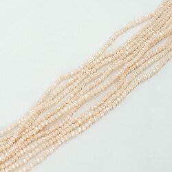 1 Dizi (145-155 Adet) - 2 mm Yassı Kristal Cam Boncuk Dizisi Mat Janjanlı Pudra Pembe Renk 1.Kalite - 3