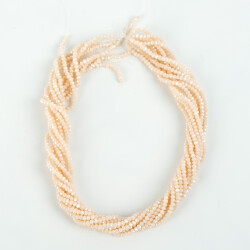 1 Dizi (145-155 Adet) - 2 mm Yassı Kristal Cam Boncuk Dizisi Mat Janjanlı Pudra Pembe Renk 1.Kalite - 4