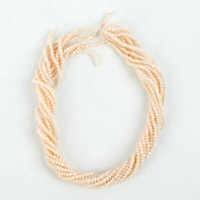 1 Dizi (145-155 Adet) - 2 mm Yassı Kristal Cam Boncuk Dizisi Mat Janjanlı Pudra Pembe Renk 1.Kalite - 4