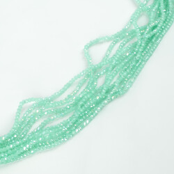 1 Dizi (145-155 Adet) - 2 mm Yassı Kristal Cam Boncuk Dizisi Mat Janjanlı Su Yeşili Renk 1.Kalite - 3