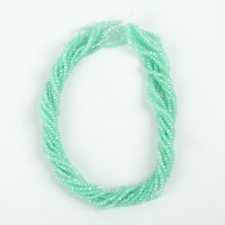 1 Dizi (145-155 Adet) - 2 mm Yassı Kristal Cam Boncuk Dizisi Mat Janjanlı Su Yeşili Renk 1.Kalite - 4