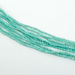 1 Dizi (145-155 Adet) - 2 mm Yassı Kristal Cam Boncuk Dizisi Mat Janjanlı Turkuaz Renk 1.Kalite - 3