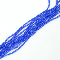 1 Dizi (145-155 Adet) - 2 mm Yassı Kristal Cam Boncuk Dizisi Mat Mavi Renk 1.Kalite - 2