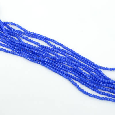 1 Dizi (145-155 Adet) - 2 mm Yassı Kristal Cam Boncuk Dizisi Mat Mavi Renk 1.Kalite - 3