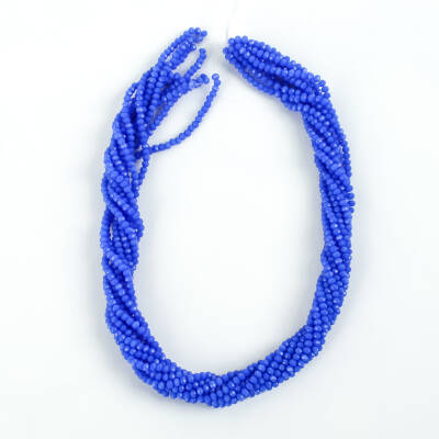 1 Dizi (145-155 Adet) - 2 mm Yassı Kristal Cam Boncuk Dizisi Mat Mavi Renk 1.Kalite - 4