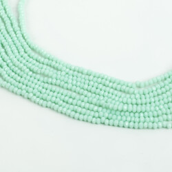1 Dizi (145-155 Adet) - 2 mm Yassı Kristal Cam Boncuk Dizisi Mat Mint Yeşili Renk 1.Kalite - 2