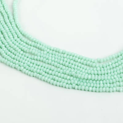 1 Dizi (145-155 Adet) - 2 mm Yassı Kristal Cam Boncuk Dizisi Mat Mint Yeşili Renk 1.Kalite - 2