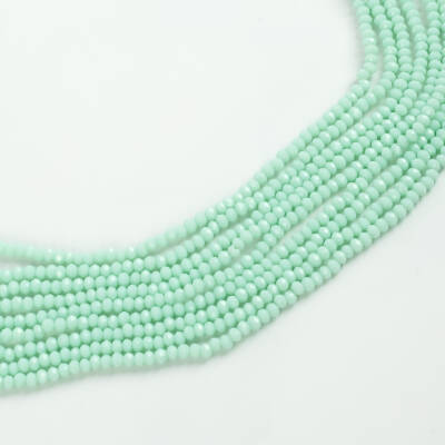 1 Dizi (145-155 Adet) - 2 mm Yassı Kristal Cam Boncuk Dizisi Mat Mint Yeşili Renk 1.Kalite - 1