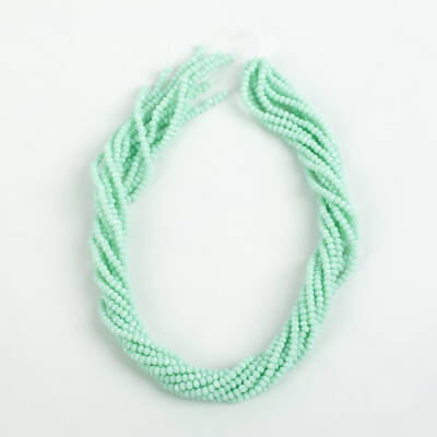 1 Dizi (145-155 Adet) - 2 mm Yassı Kristal Cam Boncuk Dizisi Mat Mint Yeşili Renk 1.Kalite - 4
