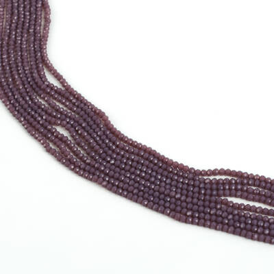 1 Dizi (145-155 Adet) - 2 mm Yassı Kristal Cam Boncuk Dizisi Mat Mor Renk 1.Kalite - 1