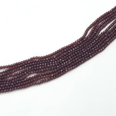 1 Dizi (145-155 Adet) - 2 mm Yassı Kristal Cam Boncuk Dizisi Mat Mor Renk 1.Kalite - 2