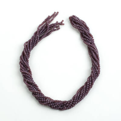 1 Dizi (145-155 Adet) - 2 mm Yassı Kristal Cam Boncuk Dizisi Mat Mor Renk 1.Kalite - 4