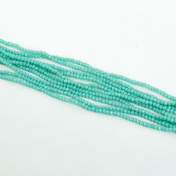 1 Dizi (145-155 Adet) - 2 mm Yassı Kristal Cam Boncuk Dizisi Mat Turkuaz Renk 1.Kalite - 2