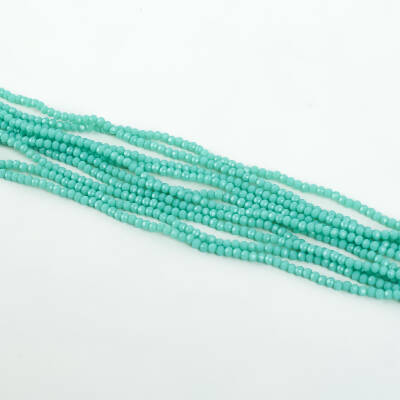 1 Dizi (145-155 Adet) - 2 mm Yassı Kristal Cam Boncuk Dizisi Mat Turkuaz Renk 1.Kalite - 2