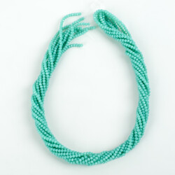 1 Dizi (145-155 Adet) - 2 mm Yassı Kristal Cam Boncuk Dizisi Mat Turkuaz Renk 1.Kalite - 4