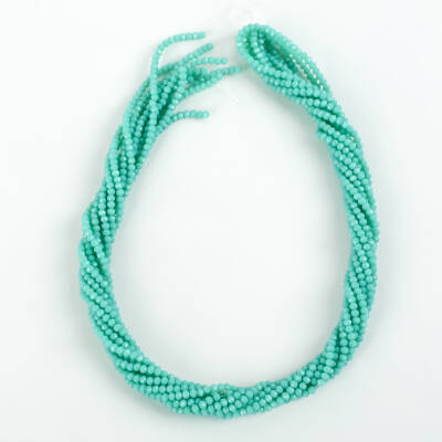 1 Dizi (145-155 Adet) - 2 mm Yassı Kristal Cam Boncuk Dizisi Mat Turkuaz Renk 1.Kalite - 4