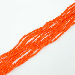 1 Dizi (145-155 Adet) - 2 mm Yassı Kristal Cam Boncuk Dizisi Mat Turuncu Renk 1.Kalite - 2