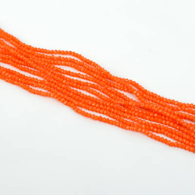 1 Dizi (145-155 Adet) - 2 mm Yassı Kristal Cam Boncuk Dizisi Mat Turuncu Renk 1.Kalite - 3