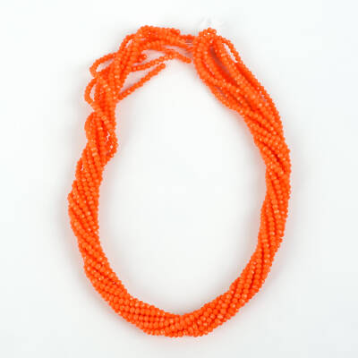 1 Dizi (145-155 Adet) - 2 mm Yassı Kristal Cam Boncuk Dizisi Mat Turuncu Renk 1.Kalite - 4