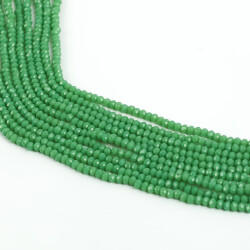 1 Dizi (145-155 Adet) - 2 mm Yassı Kristal Cam Boncuk Dizisi Mat Yeşil Renk 1.Kalite - 2