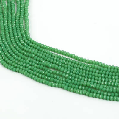 1 Dizi (145-155 Adet) - 2 mm Yassı Kristal Cam Boncuk Dizisi Mat Yeşil Renk 1.Kalite - 2
