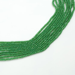 1 Dizi (145-155 Adet) - 2 mm Yassı Kristal Cam Boncuk Dizisi Mat Yeşil Renk 1.Kalite - YF Hobi