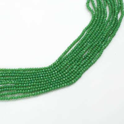 1 Dizi (145-155 Adet) - 2 mm Yassı Kristal Cam Boncuk Dizisi Mat Yeşil Renk 1.Kalite - 1