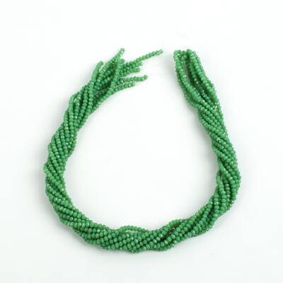 1 Dizi (145-155 Adet) - 2 mm Yassı Kristal Cam Boncuk Dizisi Mat Yeşil Renk 1.Kalite - 4