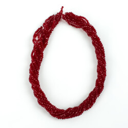 1 Dizi (145-155 Adet) - 2 mm Yassı Kristal Cam Boncuk Dizisi Şeffaf Bordo Renk 1.Kalite - 3