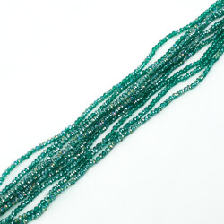 1 Dizi (145-155 Adet)- 2 mm Yassı Kristal Cam Boncuk Dizisi Şeffaf Janjanlı Mint Yeşil Renk 1.Kalite - YF Hobi