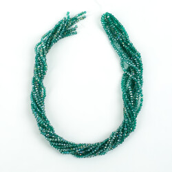 1 Dizi (145-155 Adet)- 2 mm Yassı Kristal Cam Boncuk Dizisi Şeffaf Janjanlı Mint Yeşil Renk 1.Kalite - 4