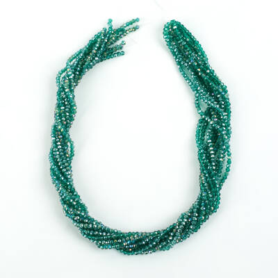 1 Dizi (145-155 Adet)- 2 mm Yassı Kristal Cam Boncuk Dizisi Şeffaf Janjanlı Mint Yeşil Renk 1.Kalite - 4