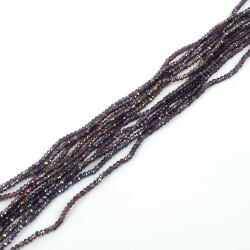 1 Dizi (145-155 Adet) - 2 mm Yassı Kristal Cam Boncuk Dizisi Şeffaf Janjanlı Mor Renk 1.Kalite - 2