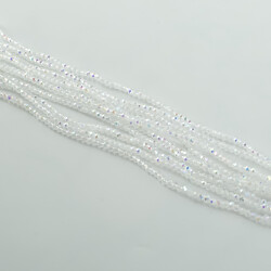 1 Dizi (145-155 Adet) - 2 mm Yassı Kristal Cam Boncuk Dizisi Şeffaf Janjanlı Renk 1.Kalite - 3