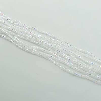 1 Dizi (145-155 Adet) - 2 mm Yassı Kristal Cam Boncuk Dizisi Şeffaf Janjanlı Renk 1.Kalite - 3