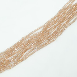 1 Dizi (145-155 Adet) - 2 mm Yassı Kristal Cam Boncuk Dizisi Şeffaf Janjanlı Vizon Renk 1.Kalite - 2