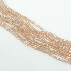 1 Dizi (145-155 Adet) - 2 mm Yassı Kristal Cam Boncuk Dizisi Şeffaf Janjanlı Vizon Renk 1.Kalite - 3