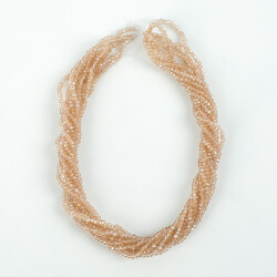 1 Dizi (145-155 Adet) - 2 mm Yassı Kristal Cam Boncuk Dizisi Şeffaf Janjanlı Vizon Renk 1.Kalite - 4