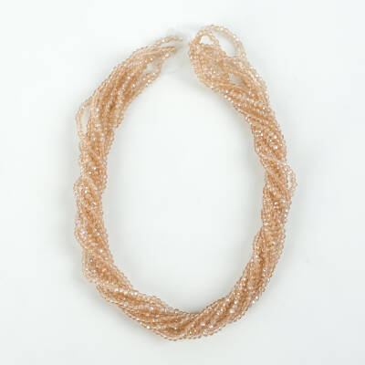 1 Dizi (145-155 Adet) - 2 mm Yassı Kristal Cam Boncuk Dizisi Şeffaf Janjanlı Vizon Renk 1.Kalite - 4