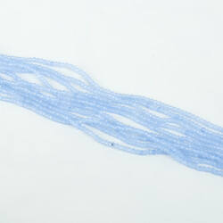 1 Dizi (145-155 Adet) - 2 mm Yassı Kristal Cam Boncuk Dizisi Şeffaf Mavi Renk 1.Kalite - 2