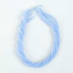 1 Dizi (145-155 Adet) - 2 mm Yassı Kristal Cam Boncuk Dizisi Şeffaf Mavi Renk 1.Kalite - 4