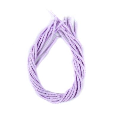 1 Dizi (40 Cm) - 4 mm Fimo Boncuk, Açık Eflatun Renk Polimer Kil Fimo Boncuk Dizisi, Hamur Boncuk - 4