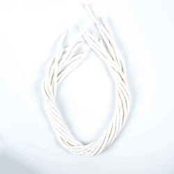1 Dizi (40 Cm) - 4 mm Fimo Boncuk, Beyaz Renk Polimer Kil Fimo Boncuk Dizisi, Hamur Boncuk - 4