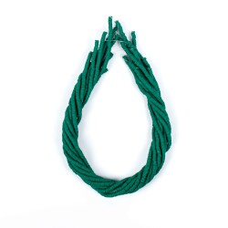 1 Dizi (40 Cm) - 4 mm Fimo Boncuk, Çam Yeşili Renk Polimer Kil Fimo Boncuk Dizisi, Hamur Boncuk - 4