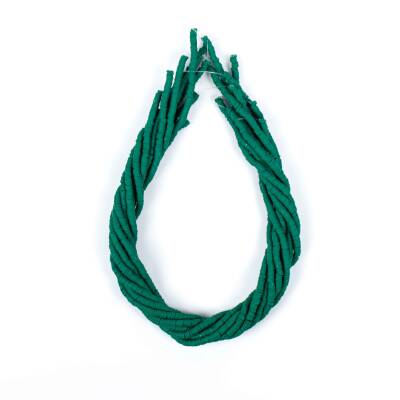 1 Dizi (40 Cm) - 4 mm Fimo Boncuk, Çam Yeşili Renk Polimer Kil Fimo Boncuk Dizisi, Hamur Boncuk - 4