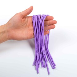 1 Dizi (40 Cm) - 4 mm Fimo Boncuk, Eflatun Renk Polimer Kil Fimo Boncuk Dizisi, Hamur Boncuk - 3