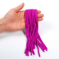 1 Dizi (40 Cm) - 4 mm Fimo Boncuk, Fuşya Renk Polimer Kil Fimo Boncuk Dizisi, Hamur Boncuk - 3