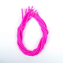 1 Dizi (40 Cm) - 4 mm Fimo Boncuk, Koyu Pembe Renk Polimer Kil Fimo Boncuk Dizisi, Hamur Boncuk - 4