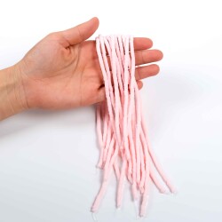 1 Dizi (40 Cm) - 4 mm Fimo Boncuk, Şeker Pembe Renk Polimer Kil Fimo Boncuk Dizisi, Hamur Boncuk - 3